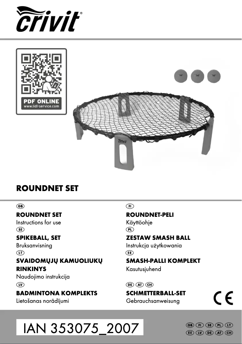 Page n°1 - Manuel utilisateur Crivit IAN 353075