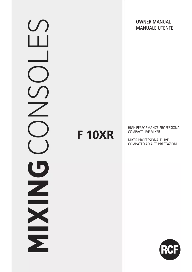 First page image of the manual for F 10XR