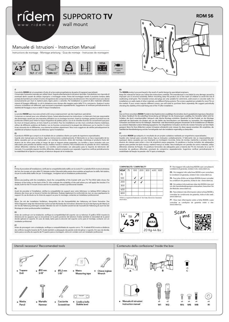 Página 1 del manual Manual de usuario Ridem RDM S6