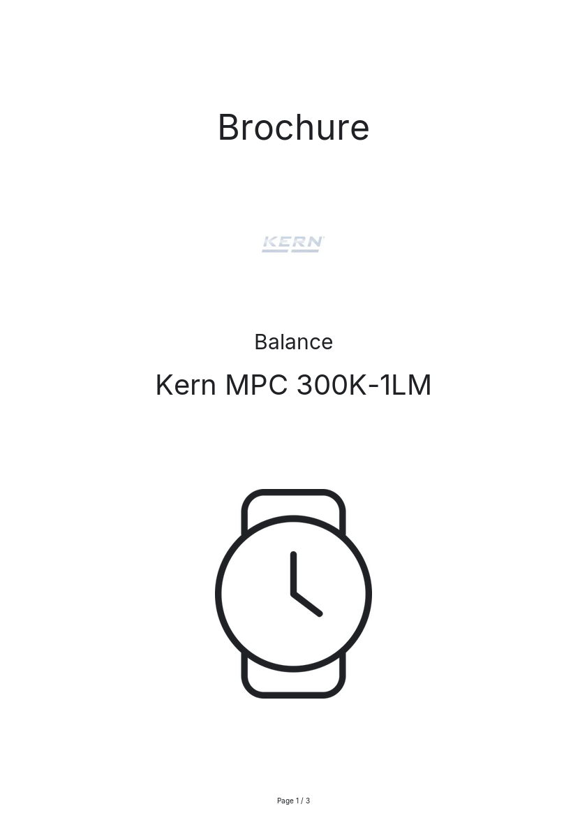 Page n°1 - Brochure Kern MPC 300K-1LM