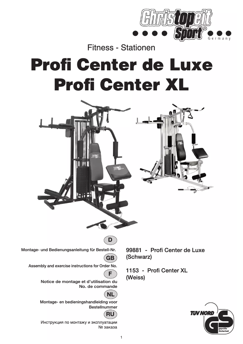 Page n°1 - Manuel utilisateur Christopeit Profi Center de Luxe