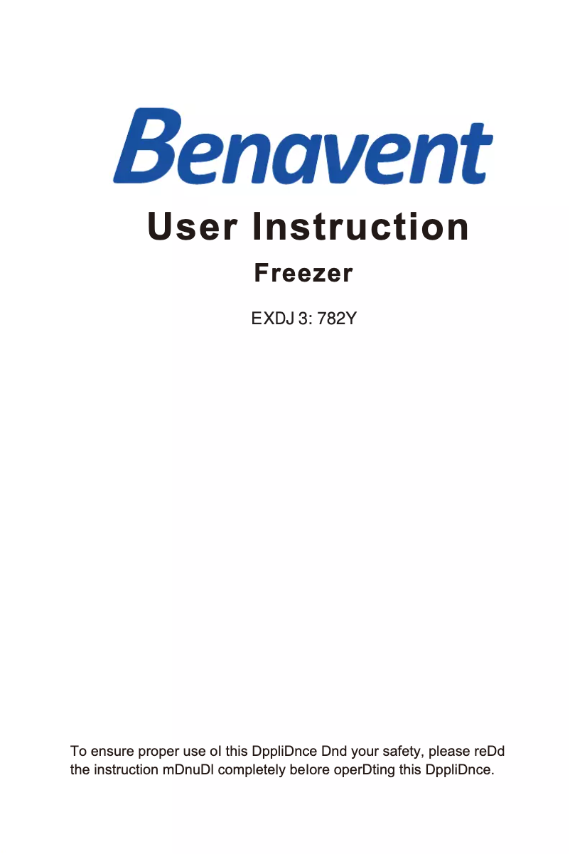 Page n°1 - Manuel utilisateur Benavent CVBH18560W