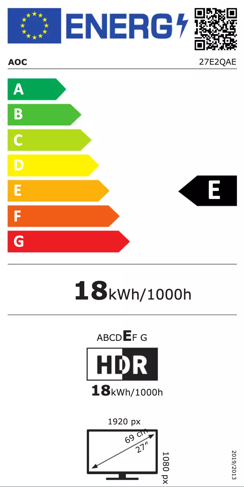 Page n°1 - Label énergétique AOC 27E2H