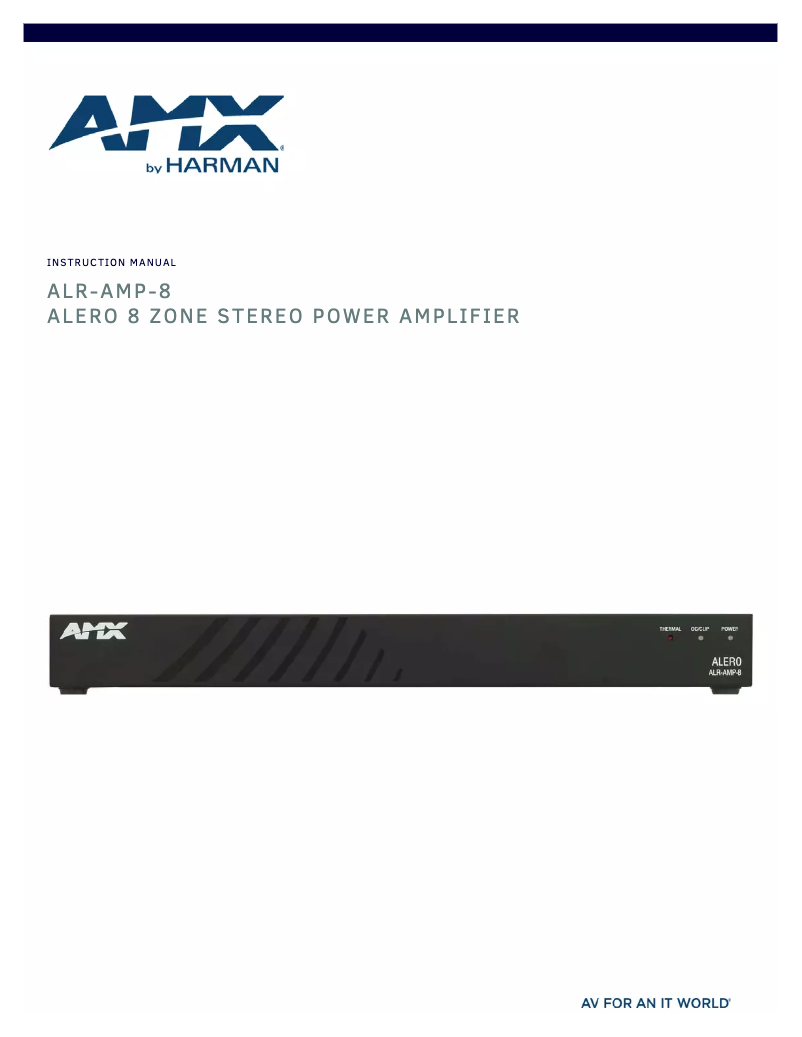 Image de la première page du manuel de l'appareil Alero ALR-AMP