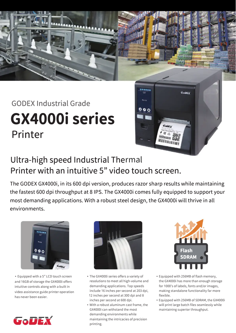 Page 1 de la notice Brochure Godex GX4200i
