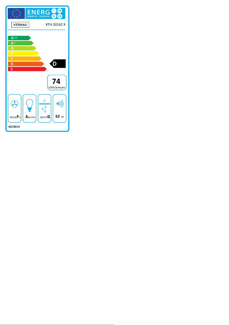 Page 1 de la notice Label énergétique Kernau KTH 10.162 X