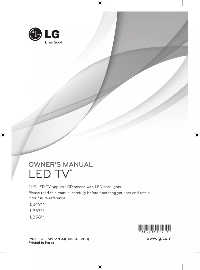 Página 1 del manual Manual de usuario LG 47LB5700