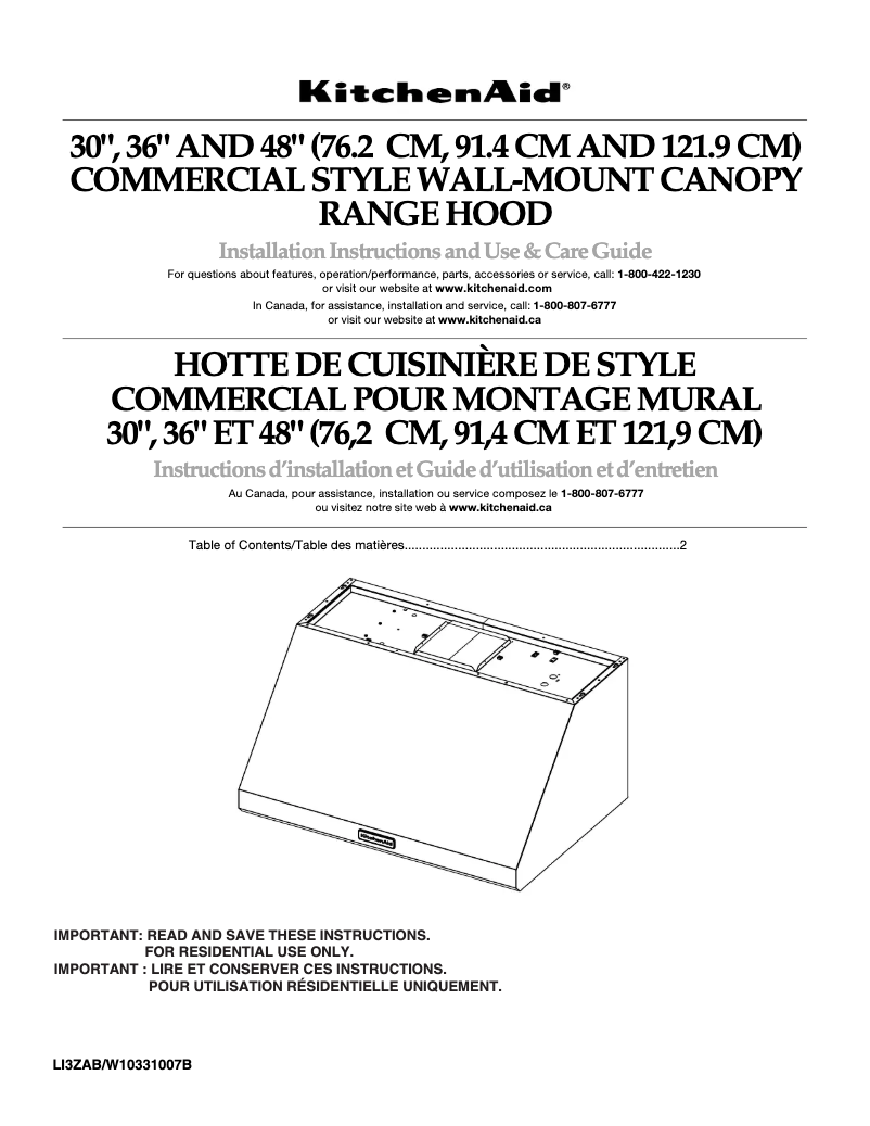 Page 1 de la notice Manuel utilisateur KitchenAid KXW8736YSS