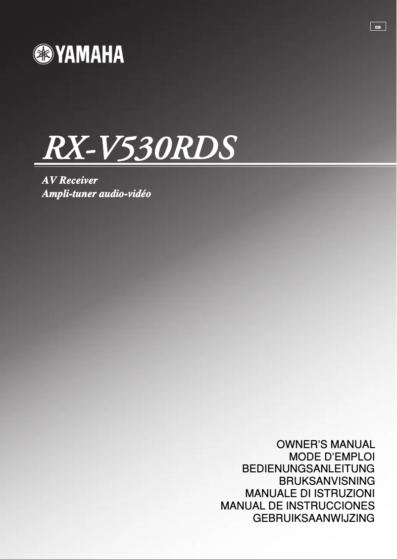 Image de la première page du manuel de l'appareil RX-V530RDS