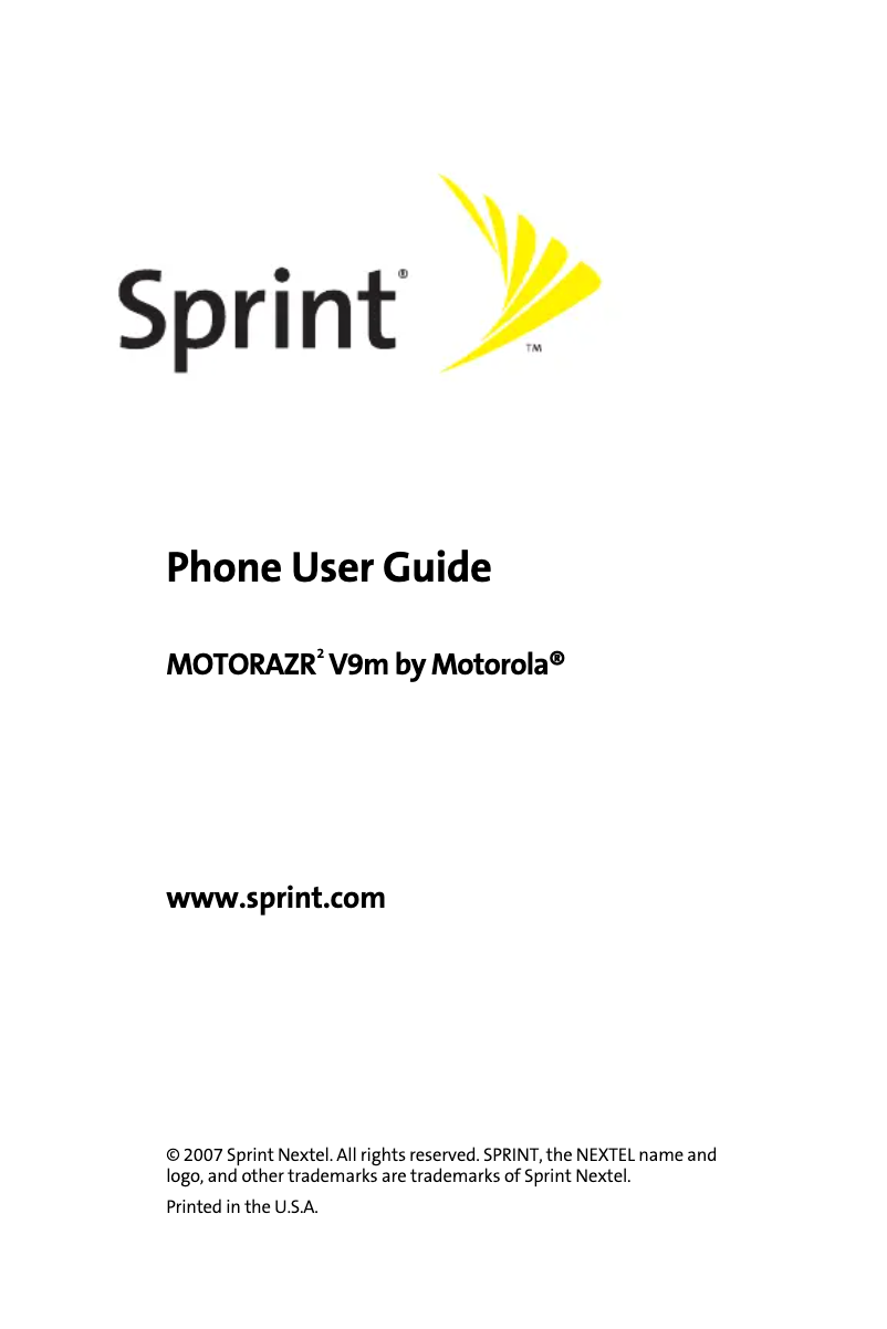 Page n°1 - Manuel utilisateur Motorola RAZR2 V9m