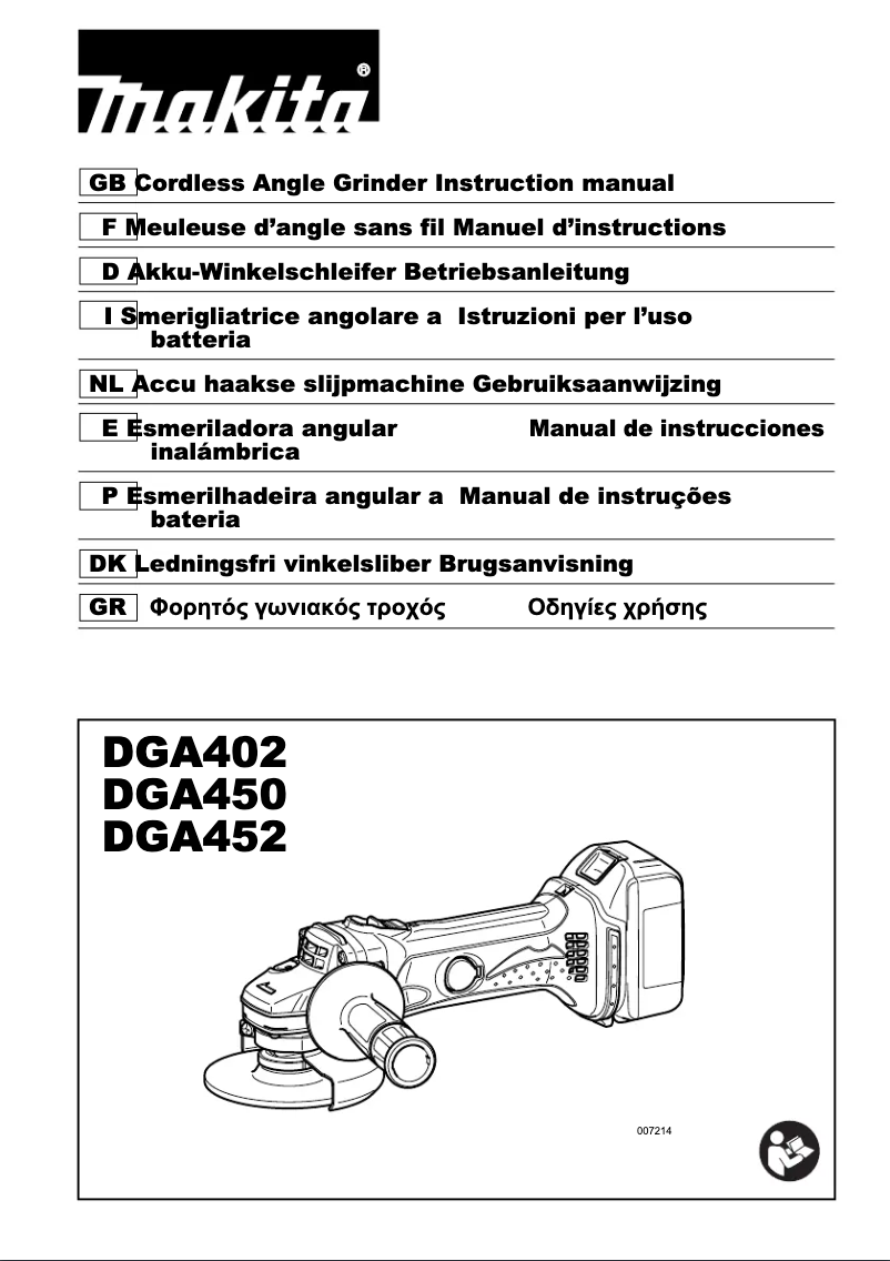 Page n°1 - Manuel utilisateur Makita DGA450