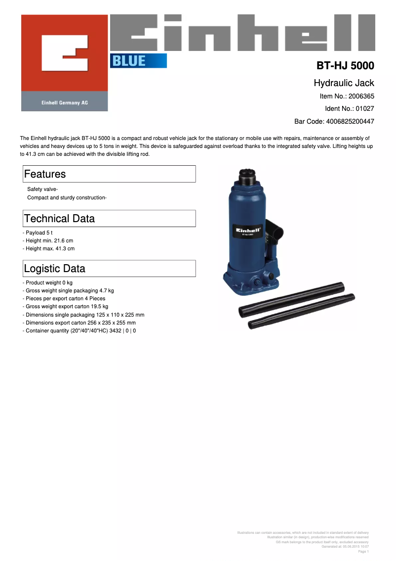 Image de la première page du manuel de l'appareil BT-HJ 5000