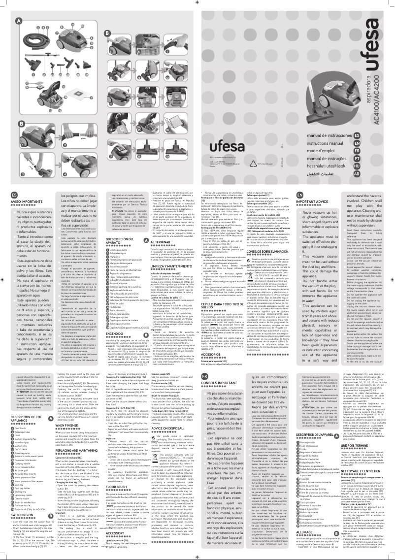 Page 1 de la notice Manuel utilisateur Ufesa AC4200