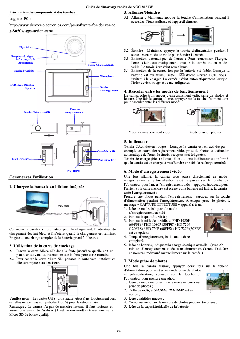 Image de la première page du manuel de l'appareil ACG-8050W