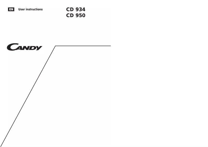 Page 1 de la notice Manuel utilisateur Candy CD 934 UK