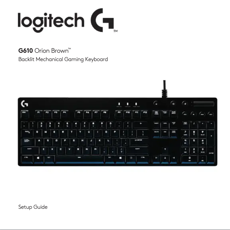 Page n°1 - Manuel utilisateur Logitech G610 Orion Brown