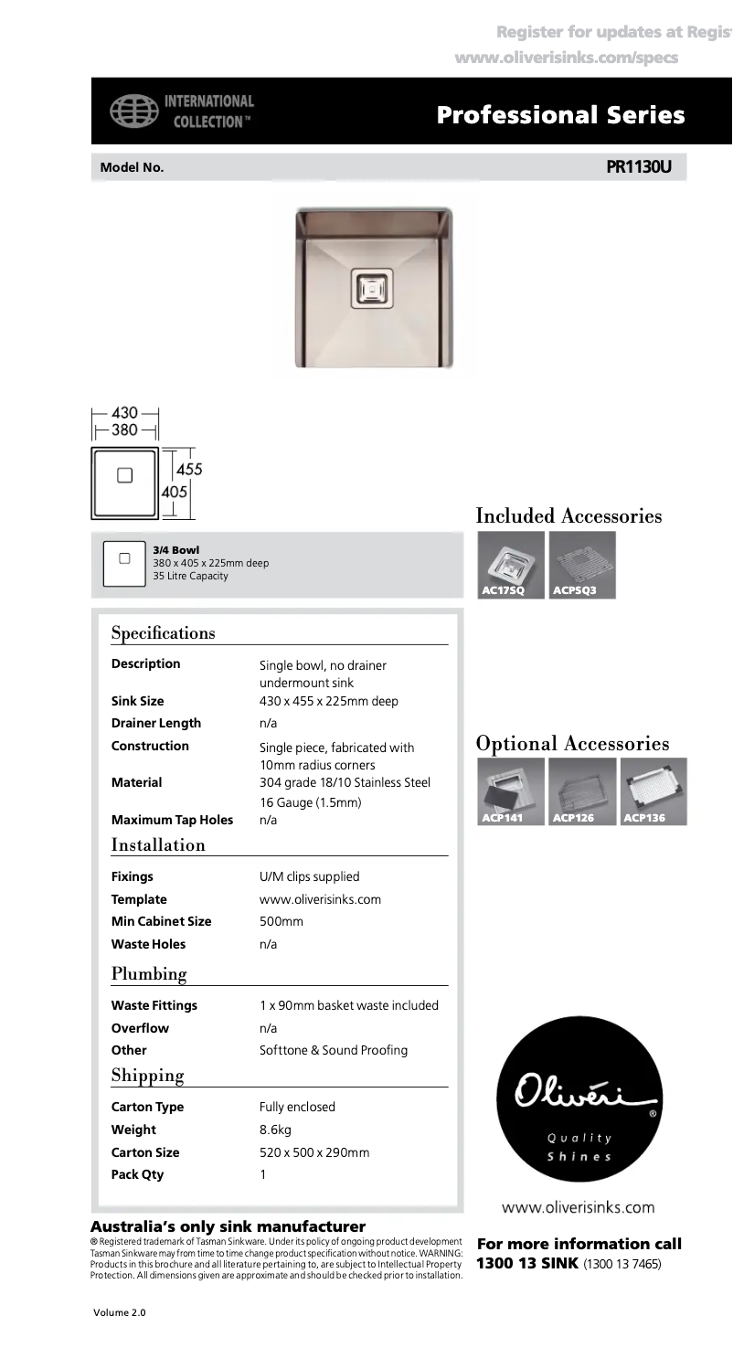 Image de la première page du manuel de l'appareil PR1130U