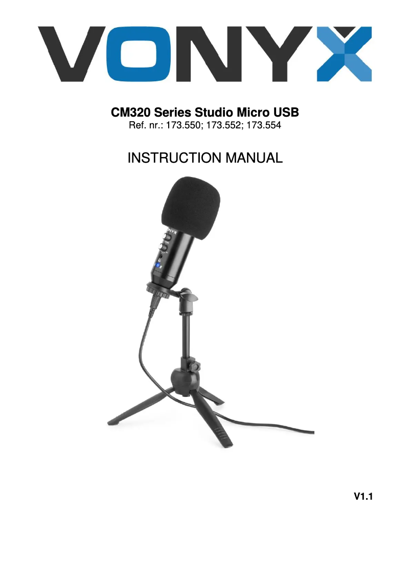 Page n°1 - Manuel utilisateur Vonyx CM320