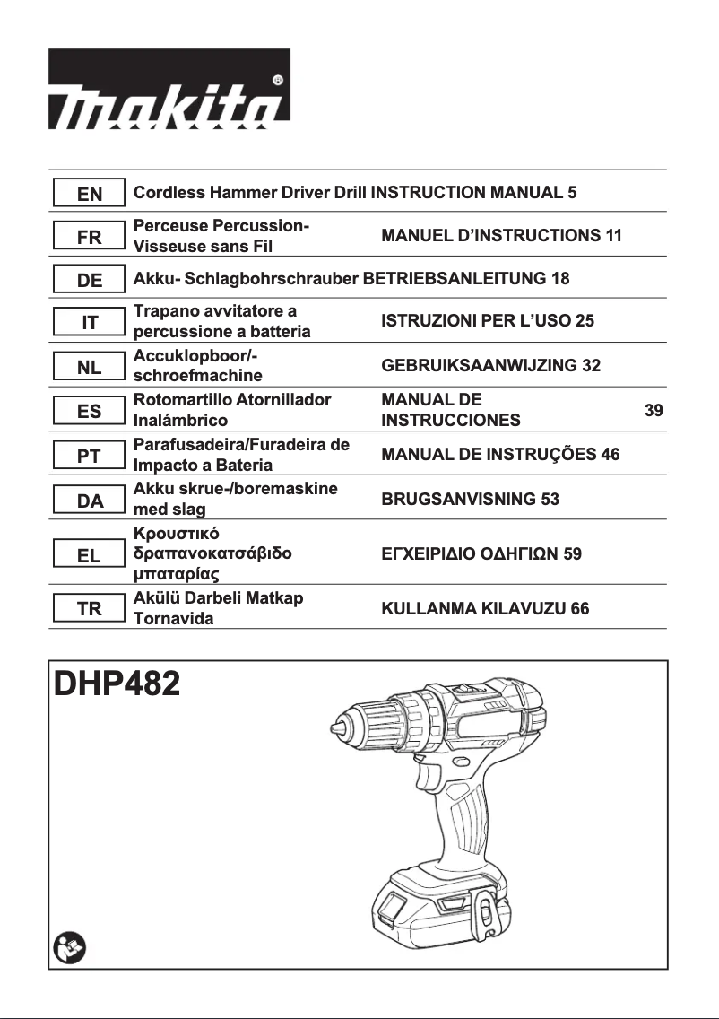 Page 1 de la notice Manuel utilisateur Makita HP347DWE