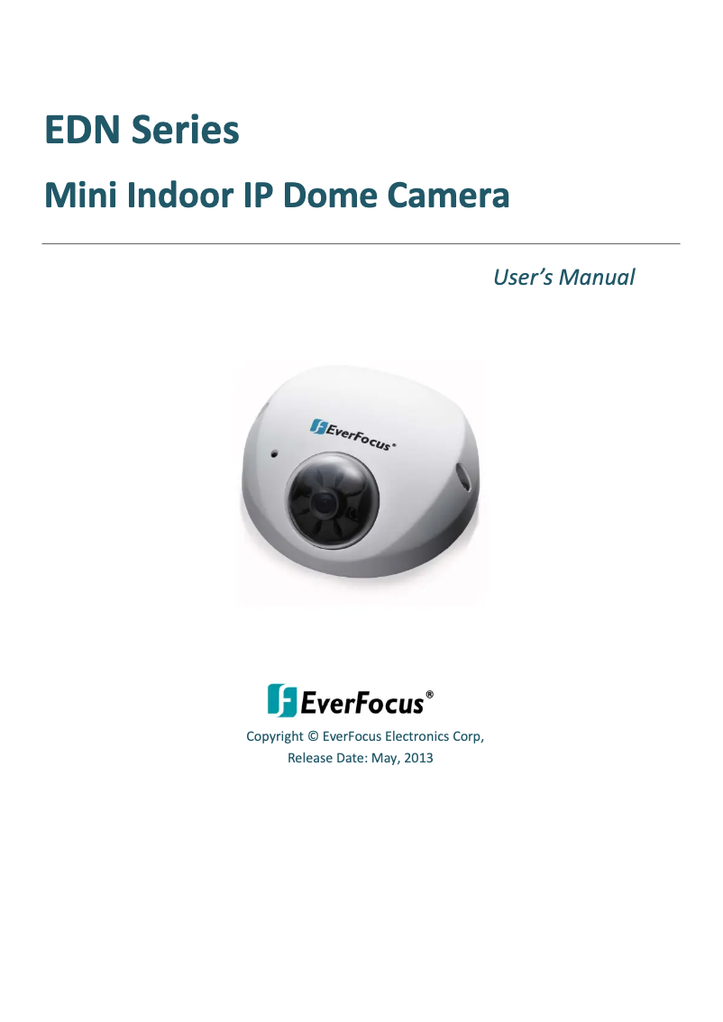Page n°1 - Manuel utilisateur EverFocus EDN1120