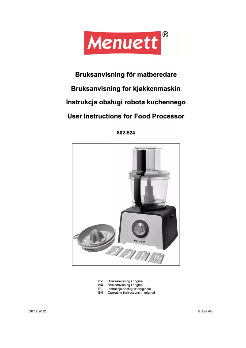 Image de la première page du manuel de l'appareil 802-524