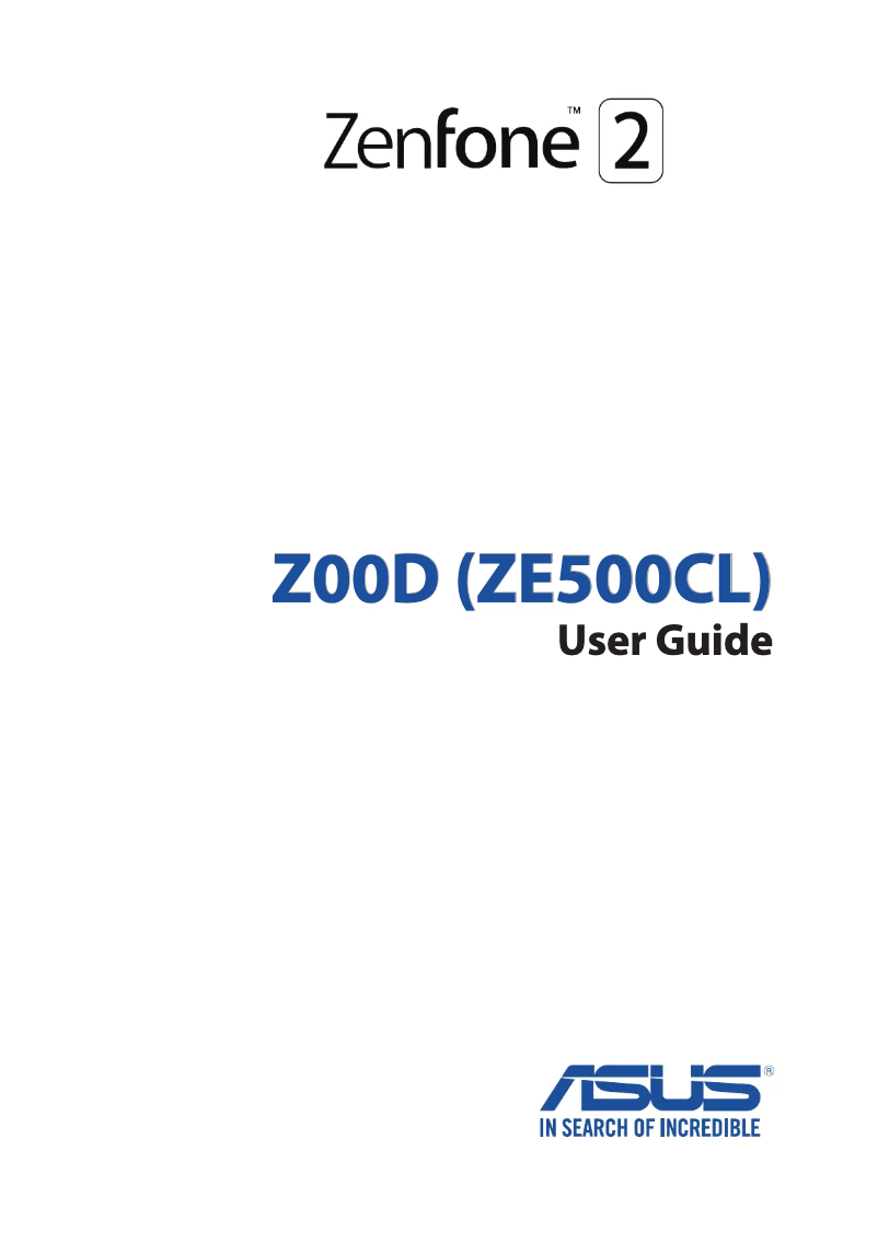 Image de la première page du manuel de l'appareil ZenFone 2 Z00D