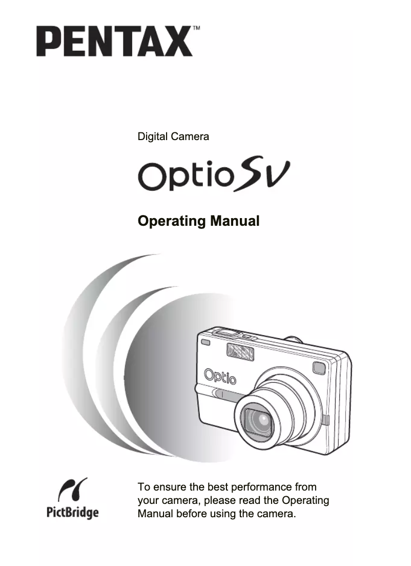 Image de la première page du manuel de l'appareil Optio SVi
