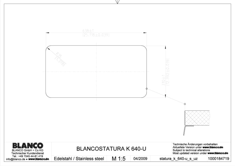 Page 1 de la notice Manuel utilisateur BLANCO STATURA K 640-U