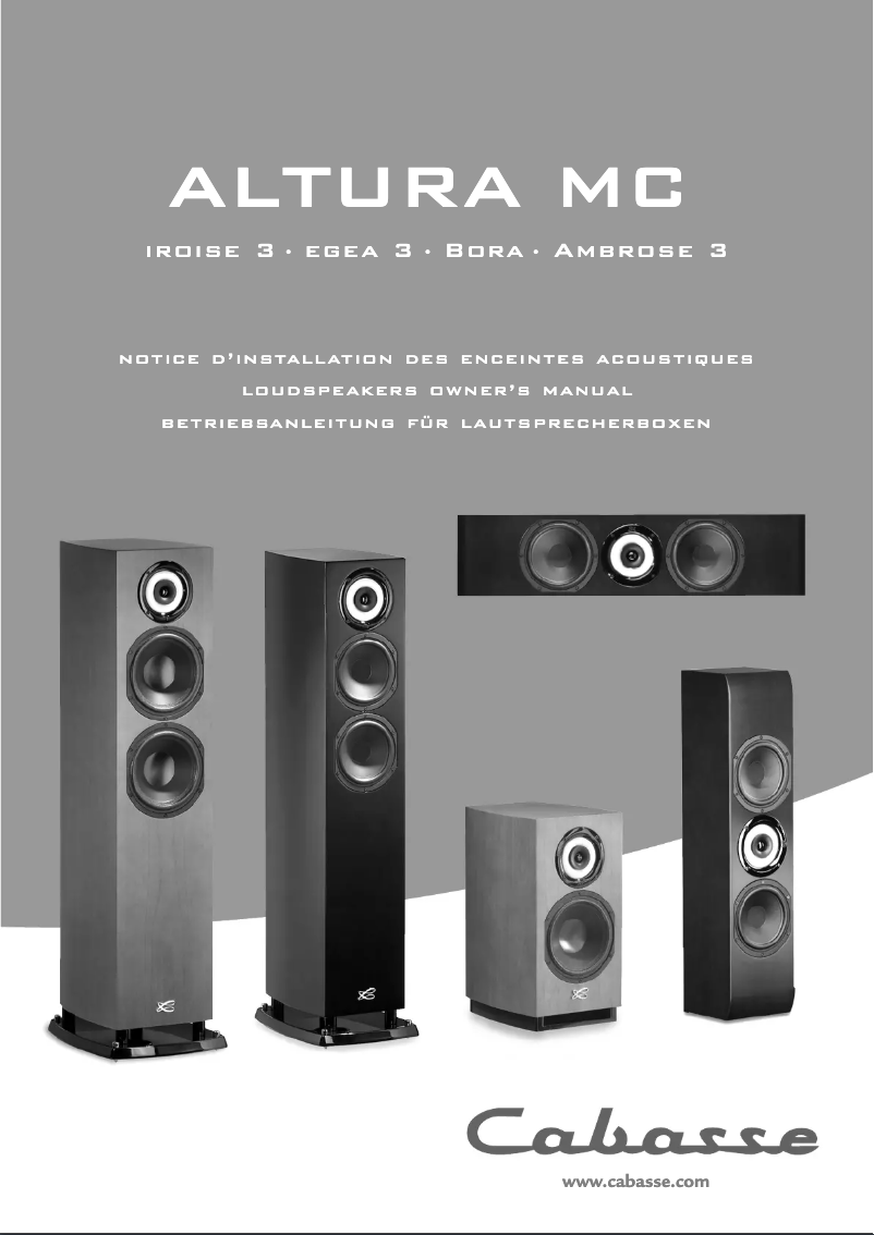 Page 1 de la notice Fiche technique Cabasse Bora