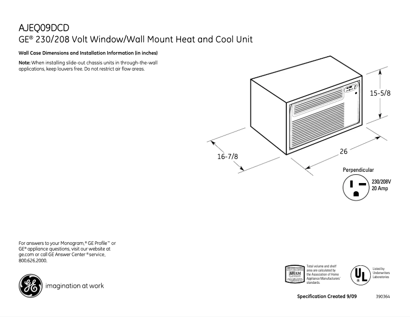 Imagen de la primera página del manual del dispositivo AJEQ09DCD
