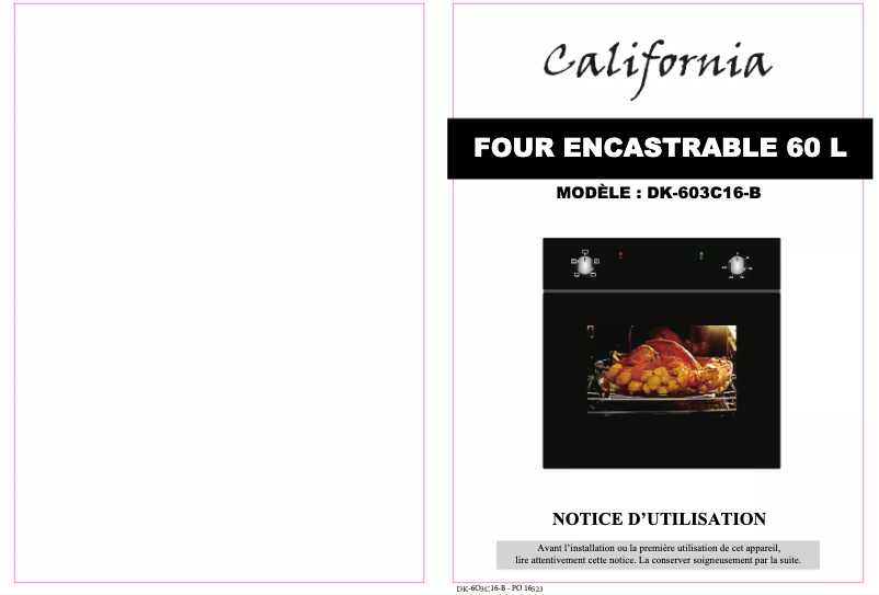 Page n°1 - Manuel utilisateur California DK-603C16-B