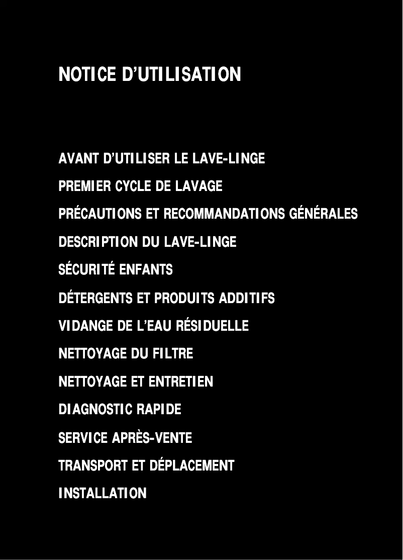 Image de la première page du manuel de l'appareil AWM 1000