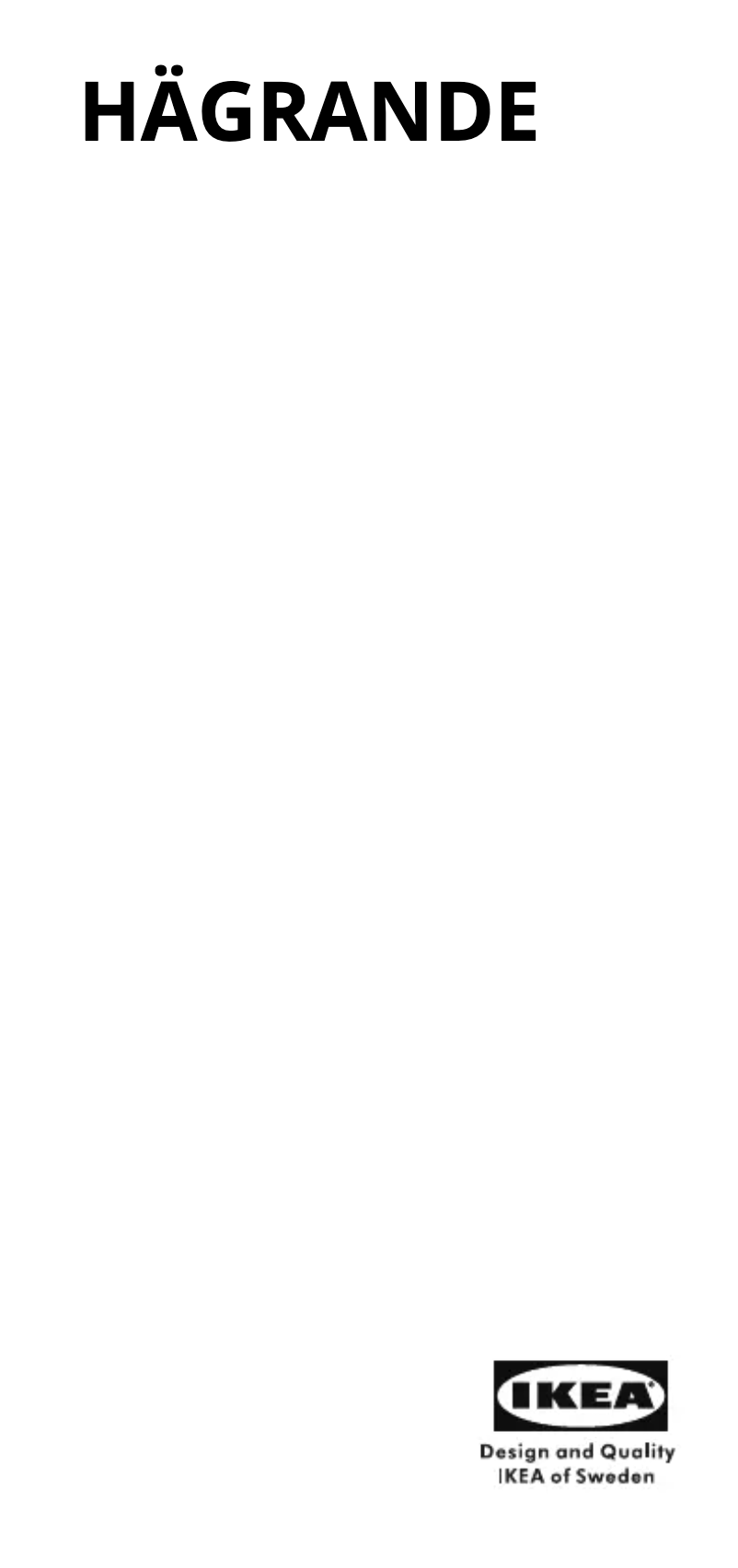 Page 1 de la notice Manuel utilisateur Ikea HÄGRANDE 004.850.59