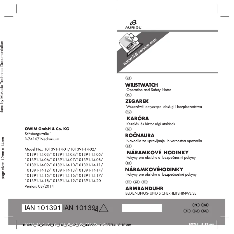 Página 1 del manual Manual de usuario Auriol IAN 101391