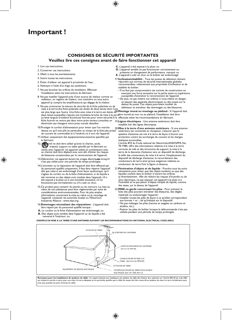 Page 1 de la notice Manuel utilisateur Philips 26PFL5322