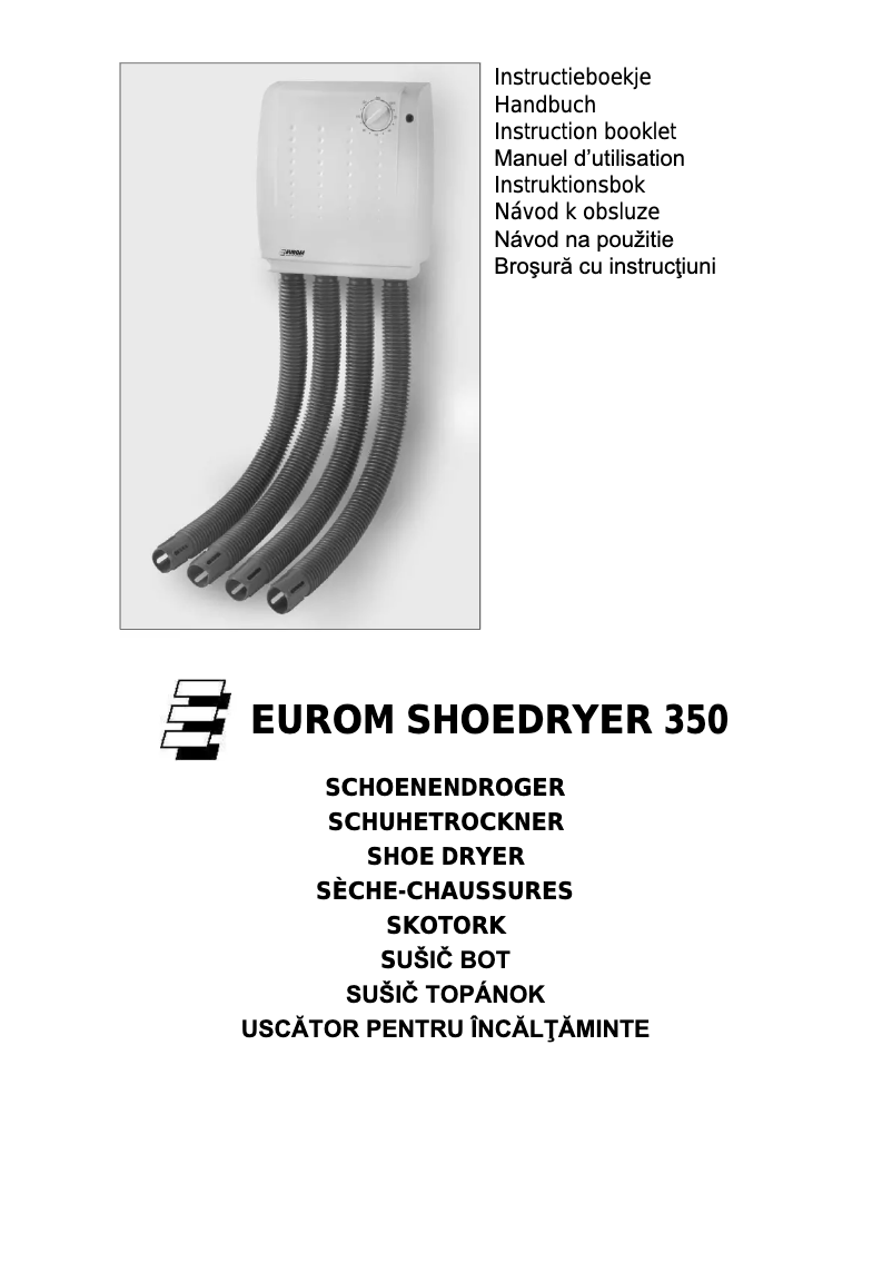 Image de la première page du manuel de l'appareil Shoe-Dryer 350