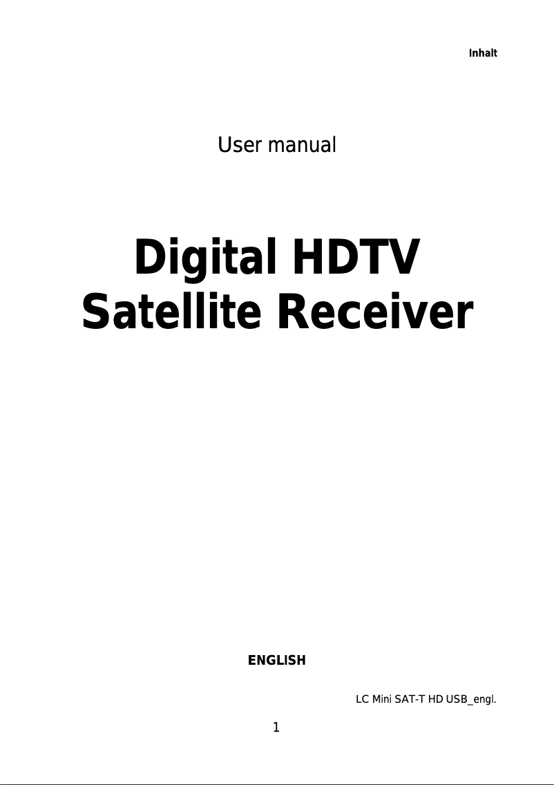 Page 1 de la notice Manuel utilisateur Megasat HD400