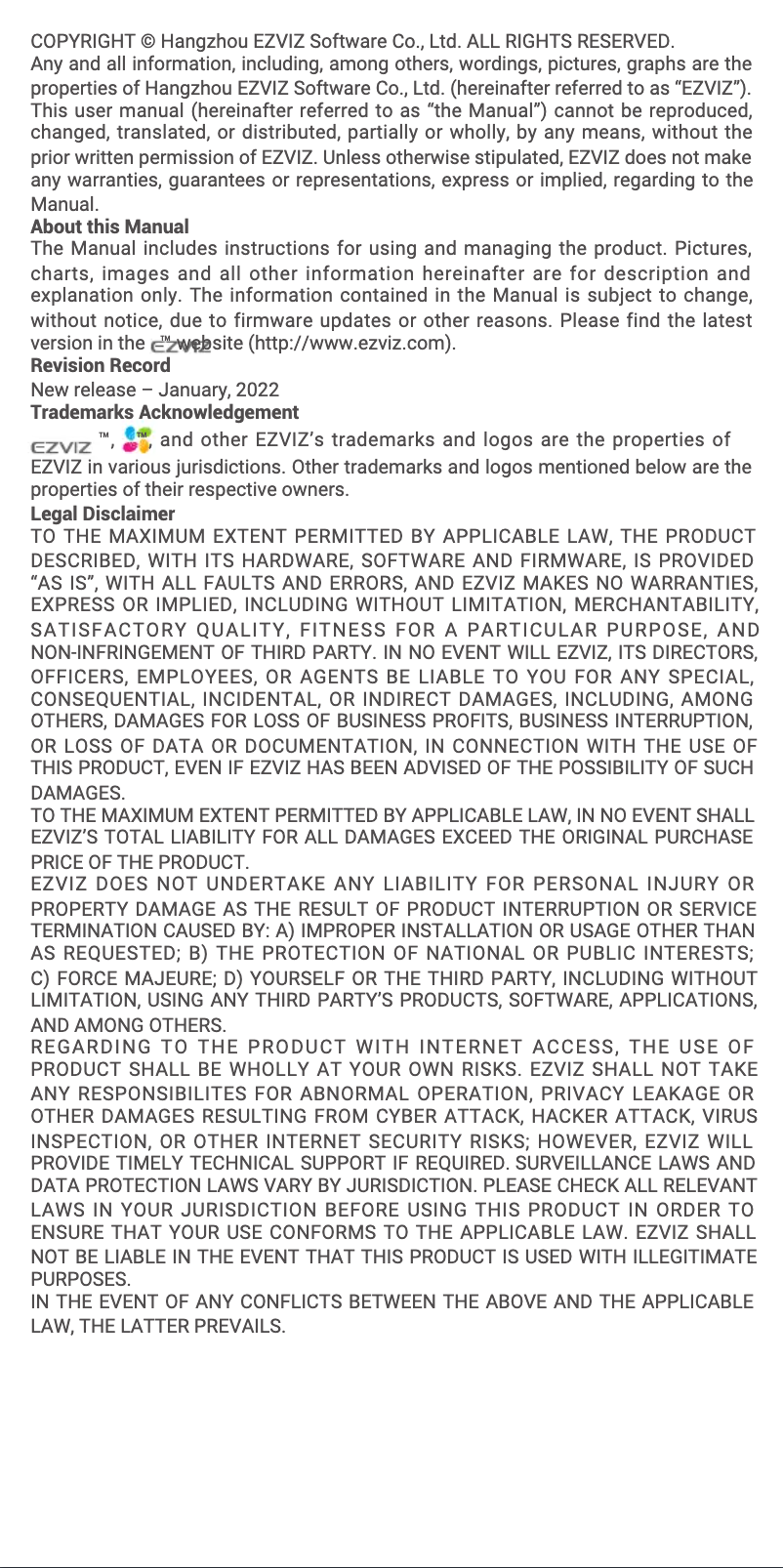 Página 1 del manual Manual de usuario EZVIZ T10C