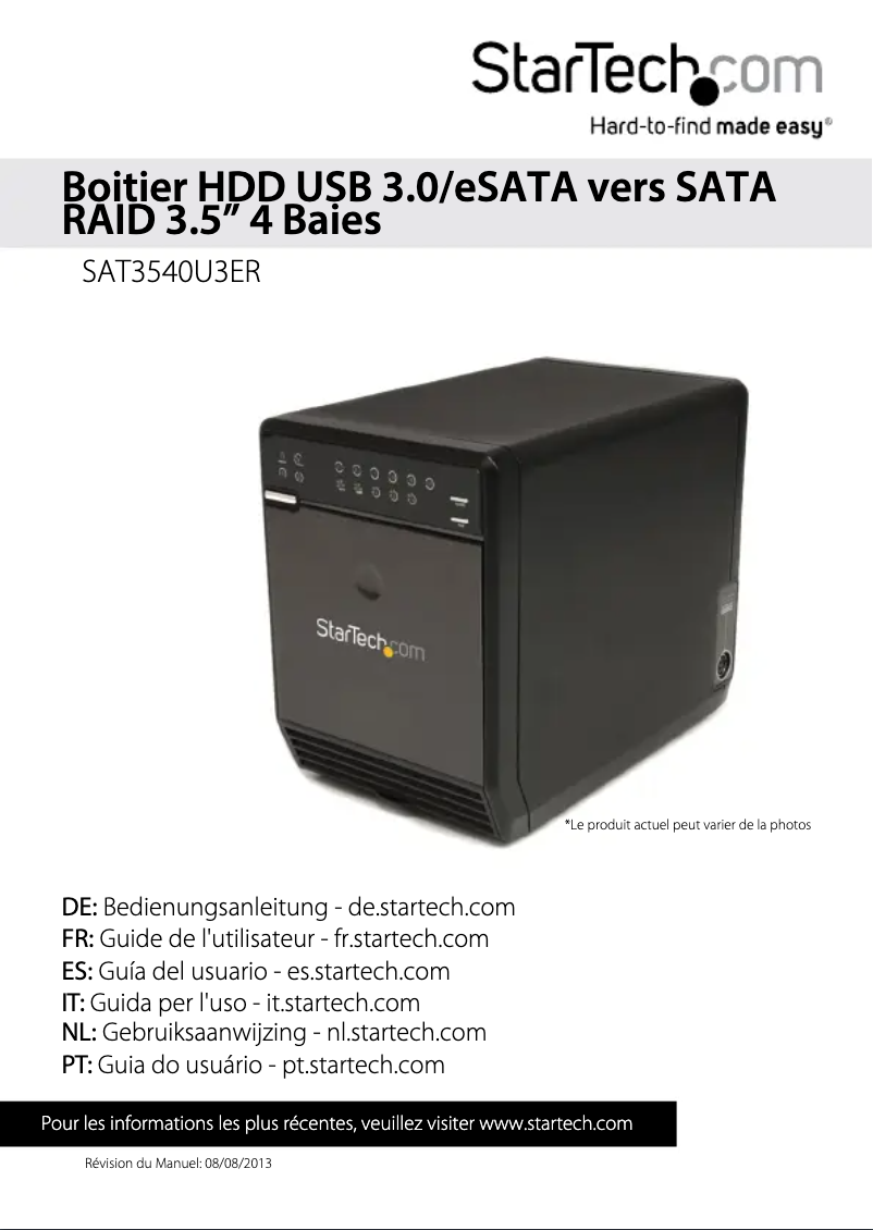 Page 1 de la notice Manuel utilisateur StarTech.com SAT3540U3ER