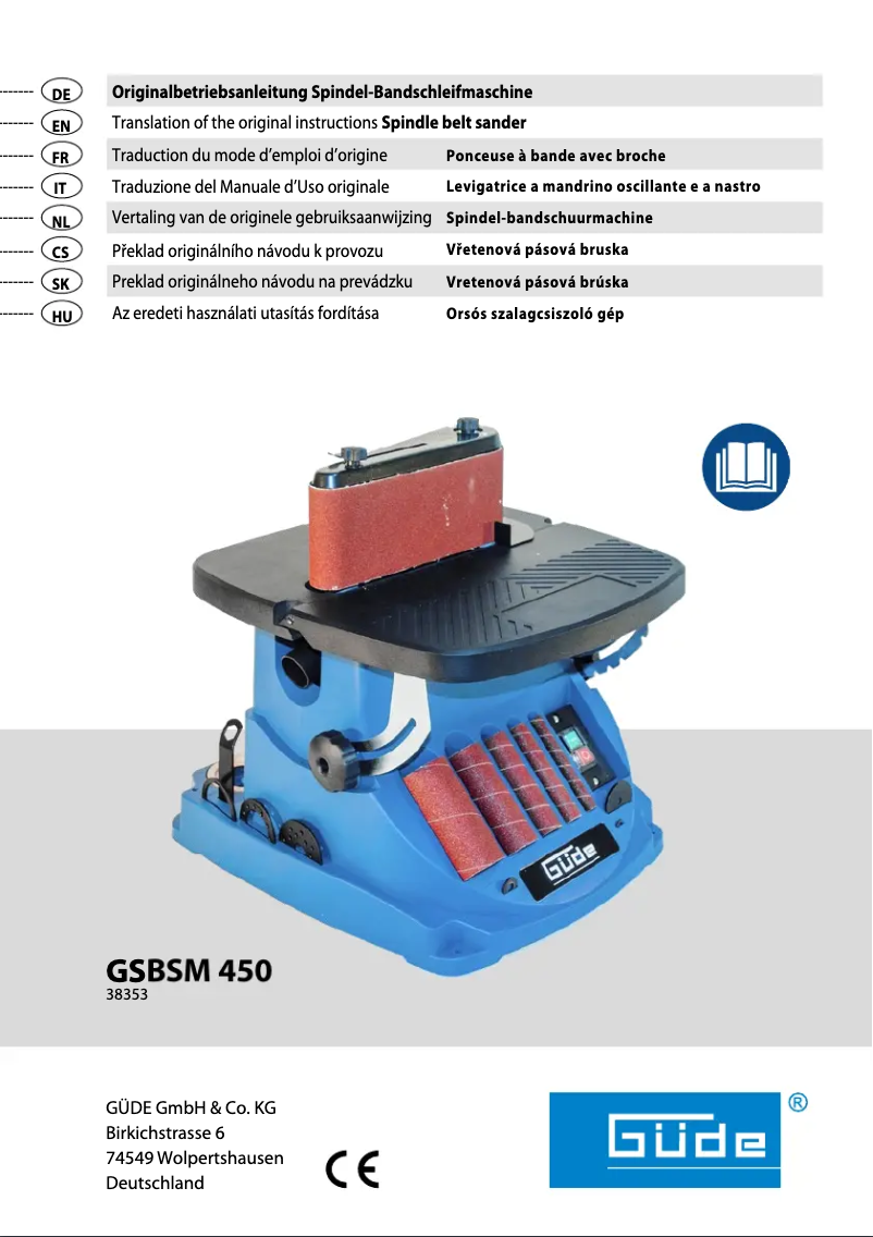 Page 1 de la notice Manuel utilisateur Güde GSBSM 450