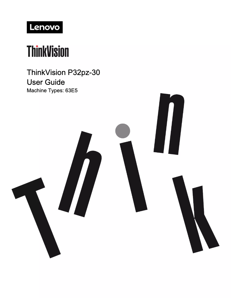 Page n°1 - Manuel utilisateur Lenovo ThinkVision P32pz-30