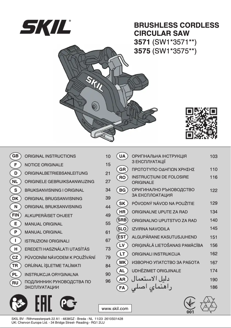 Page 1 de la notice Manuel utilisateur Skil 3571 CA