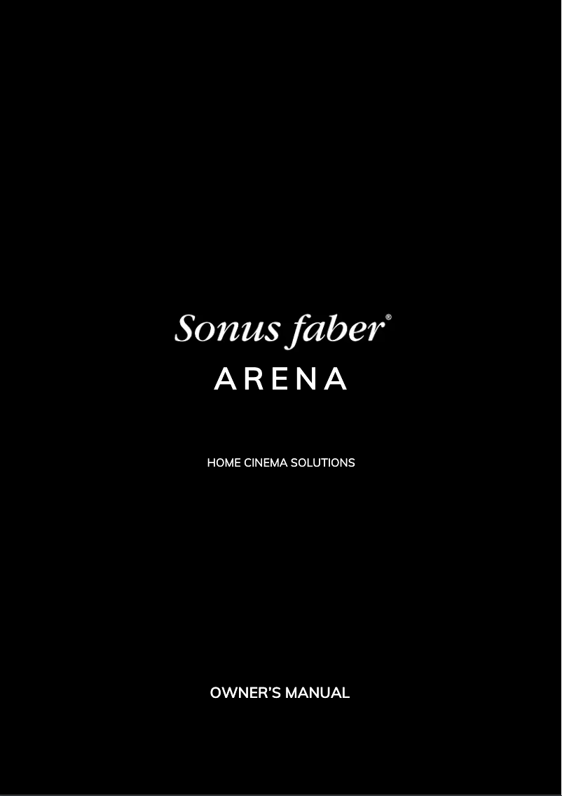 Page n°1 - Manuel utilisateur Sonus Faber Arena 10