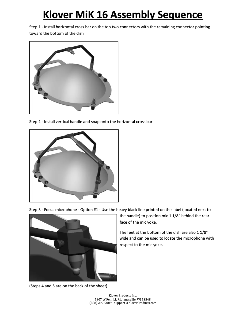 Page n°1 - Manuel utilisateur Klover MiK 16