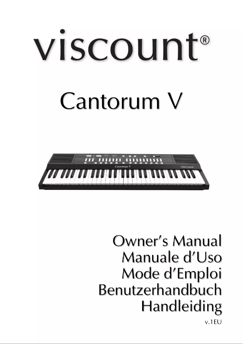 Page n°1 - Manuel utilisateur Viscount Cantorum V