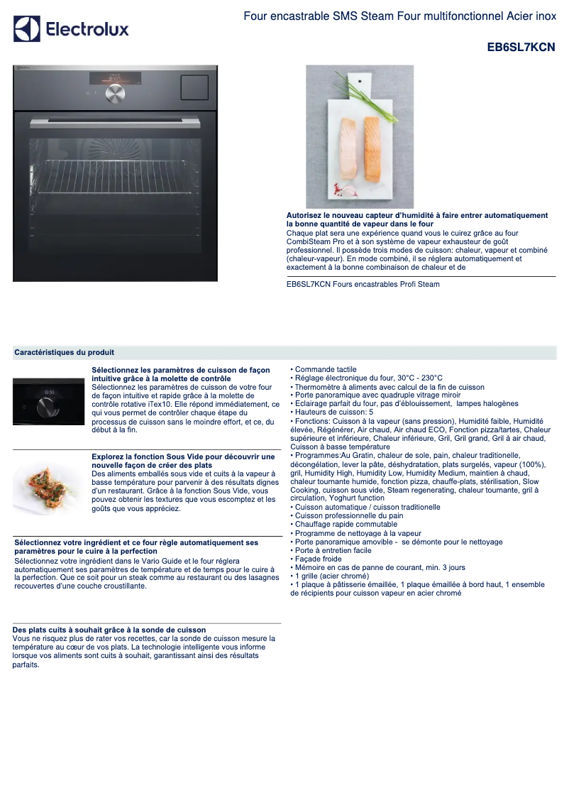 Page n°1 - Fiche technique Electrolux EB6SL7KCN