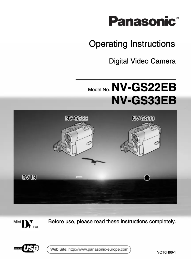 Image de la première page du manuel de l'appareil NV-GS33EB