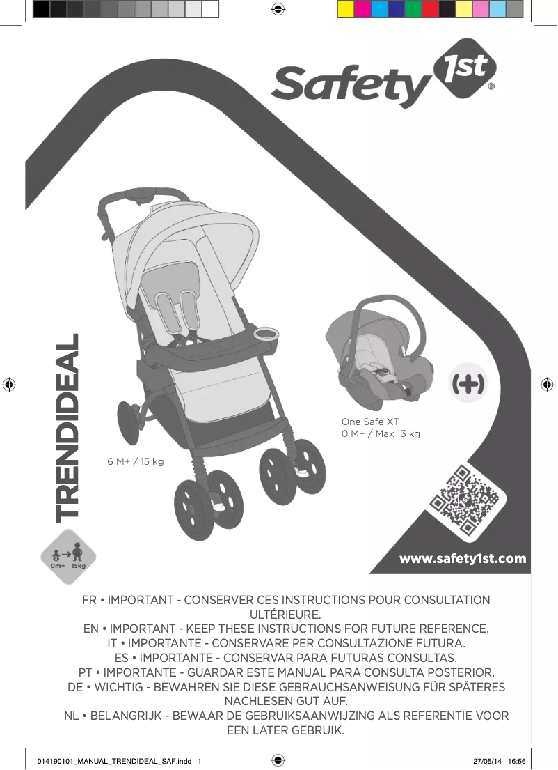 Page 1 de la notice Manuel utilisateur Safety 1st Trendideal Comfort