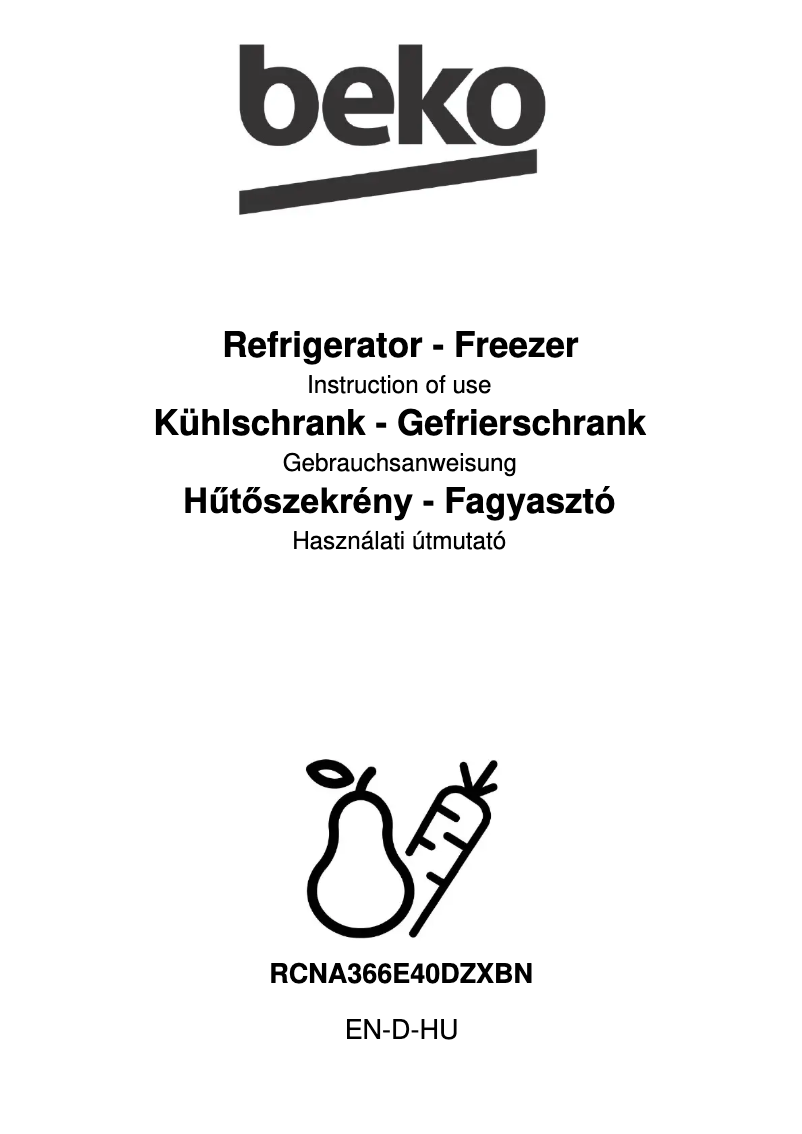 Image de la première page du manuel de l'appareil RCNA366E40DZXBN