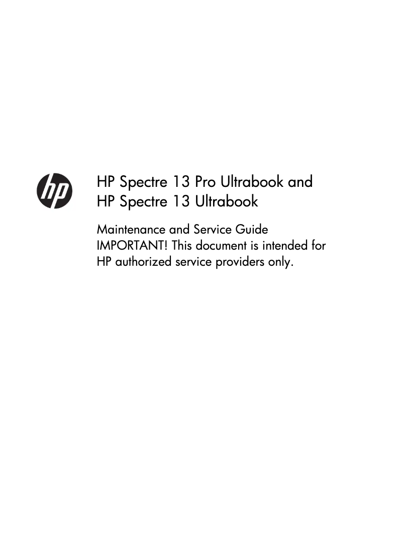 Page 1 de la notice Manuel d'utilisation et d'entretien HP Spectre 13 x2